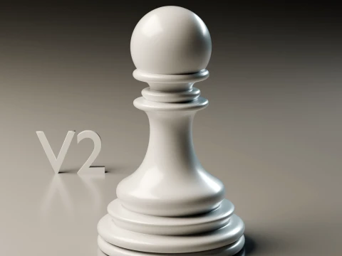 Elegant Modern Chess Pieces Set 3D Print Model