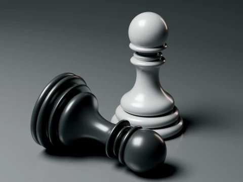 Elegant Modern Chess Pieces Set 3D Print Model