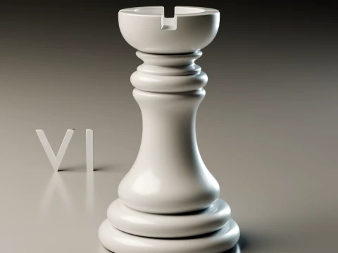 Elegant Modern Chess Pieces Set 3D Print Model