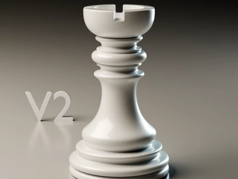 Elegant Modern Chess Pieces Set 3D Print Model