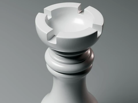 Elegant Modern Chess Pieces Set 3D Print Model