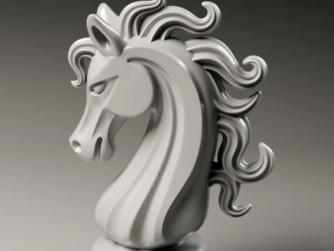 Elegant Modern Chess Pieces Set 3D Print Model