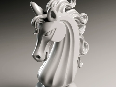 Elegant Modern Chess Pieces Set 3D Print Model