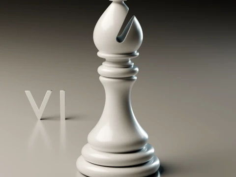 Elegant Modern Chess Pieces Set 3D Print Model