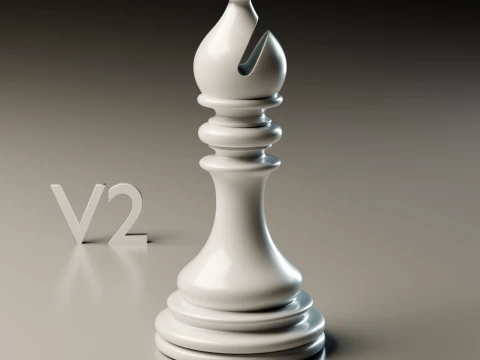 Elegant Modern Chess Pieces Set 3D Print Model