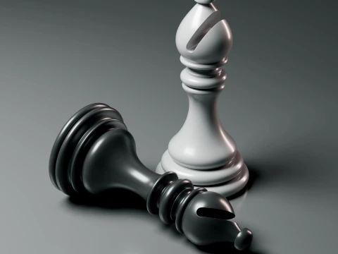 Elegant Modern Chess Pieces Set 3D Print Model