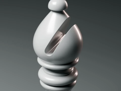 Elegant Modern Chess Pieces Set 3D Print Model