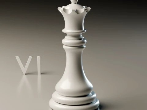 Elegant Modern Chess Pieces Set 3D Print Model