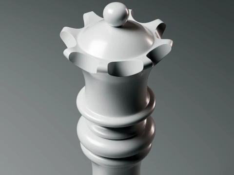 Elegant Modern Chess Pieces Set 3D Print Model