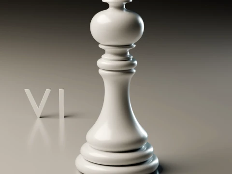 Elegant Modern Chess Pieces Set 3D Print Model