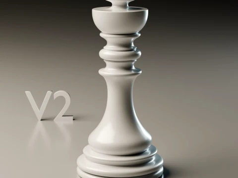 Elegant Modern Chess Pieces Set 3D Print Model