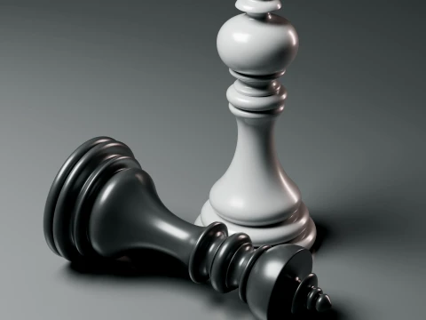 Elegant Modern Chess Pieces Set 3D Print Model