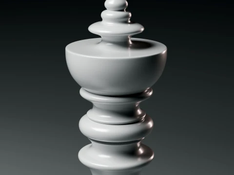 Elegant Modern Chess Pieces Set 3D Print Model