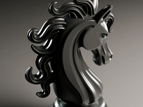 Elegant Modern Chess Pieces Set 3D Print Model