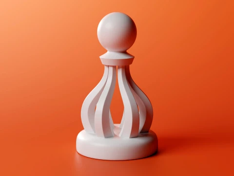 Regalis Ribbed Arch Chess Set 3D Print Model