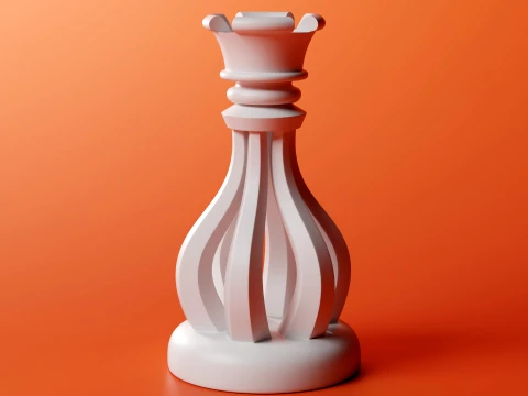 Regalis Ribbed Arch Chess Set 3D Print Model