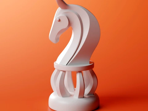 Regalis Ribbed Arch Chess Set 3D Print Model
