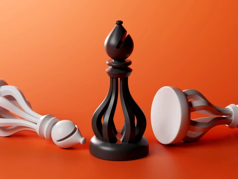 Regalis Ribbed Arch Chess Set 3D Print Model