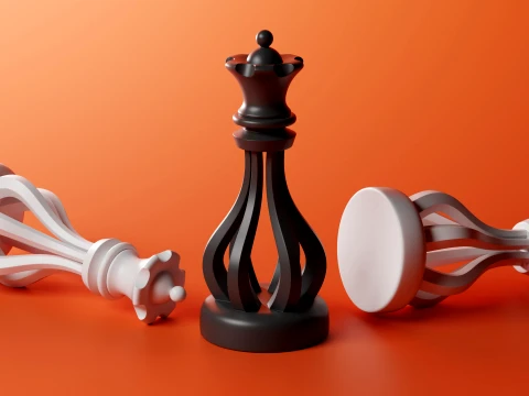 Regalis Ribbed Arch Chess Set 3D Print Model