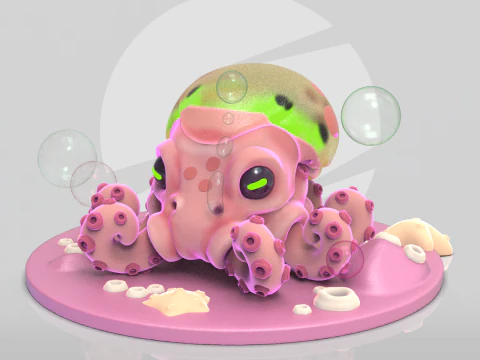 Милое морское существо осьминог 3D Принт Модель