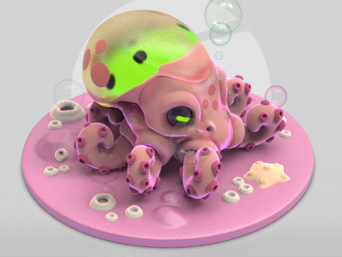 Cute Seacreature Octo 3D Принт Модель