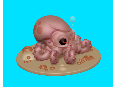 Cute Seacreature Octo 3D Принт Модель