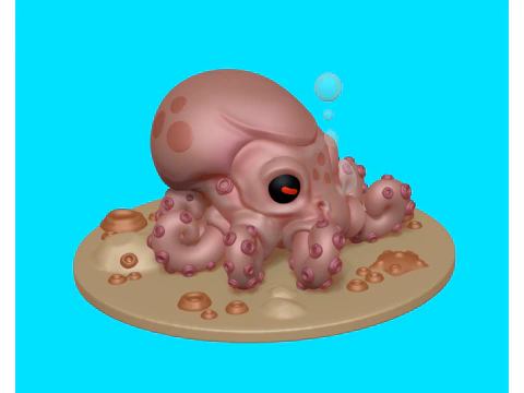 Cute Seacreature Octo 3D Print Model