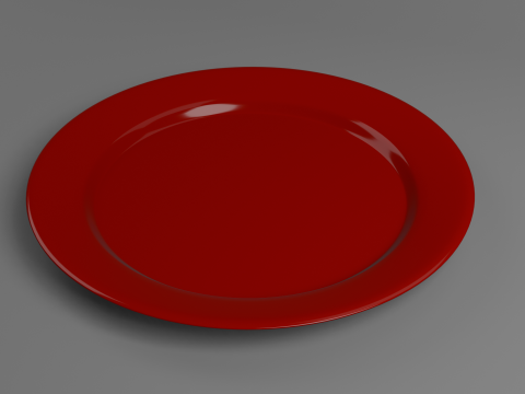 Red Plate 3D Model