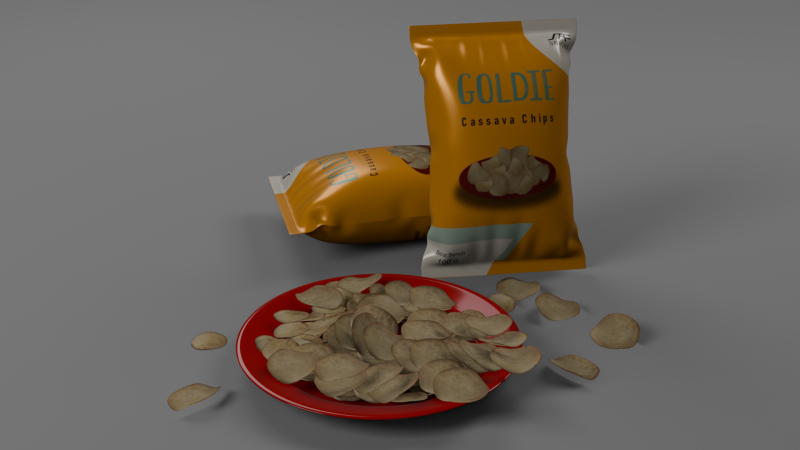 Cassava Chips 3D 모델 .c4d .max .obj .3ds .fbx .stl .blend 