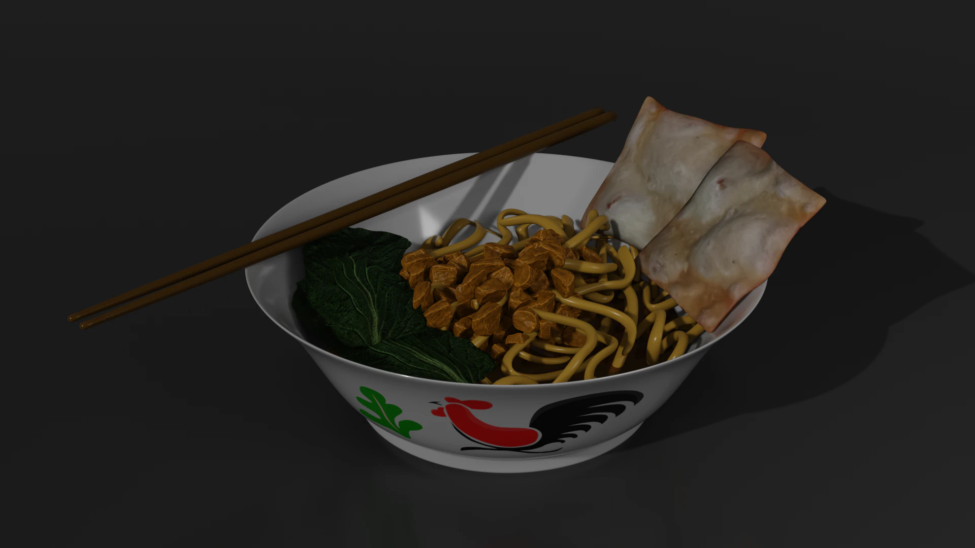 Indonesian Chicken Noodle 3D Model .c4d .max .obj .3ds .fbx .stl .blend 