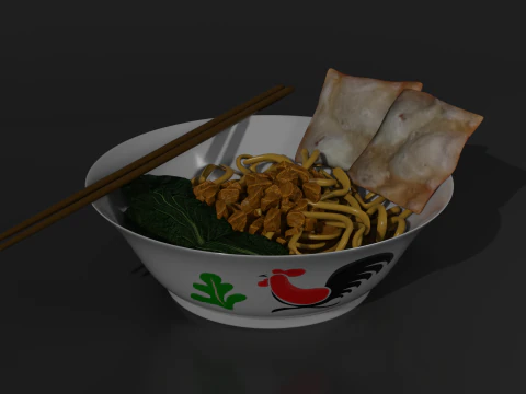 Indonesian Chicken Noodle 3D Model