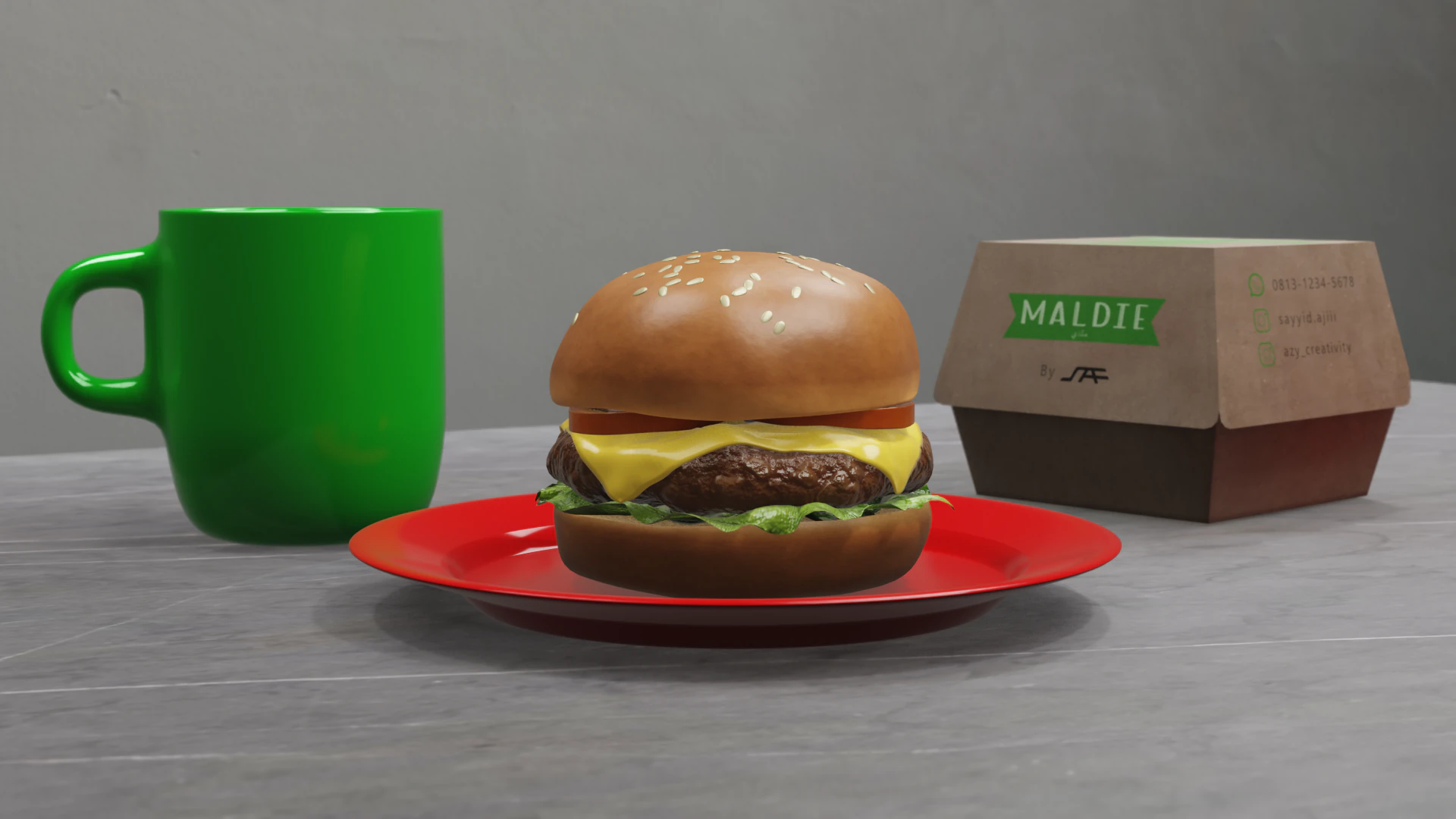 Cheeseburger 3D Model .c4d .max .obj .3ds .fbx .stl .blend 