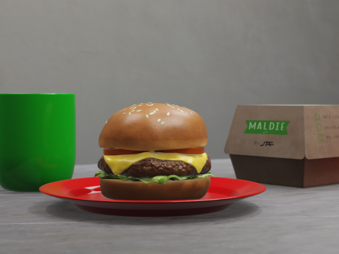 Cheeseburger 3D Model