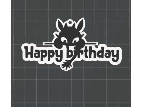 Toothless-Happy birthdayMy Friend Customizable name 3D printmodel
