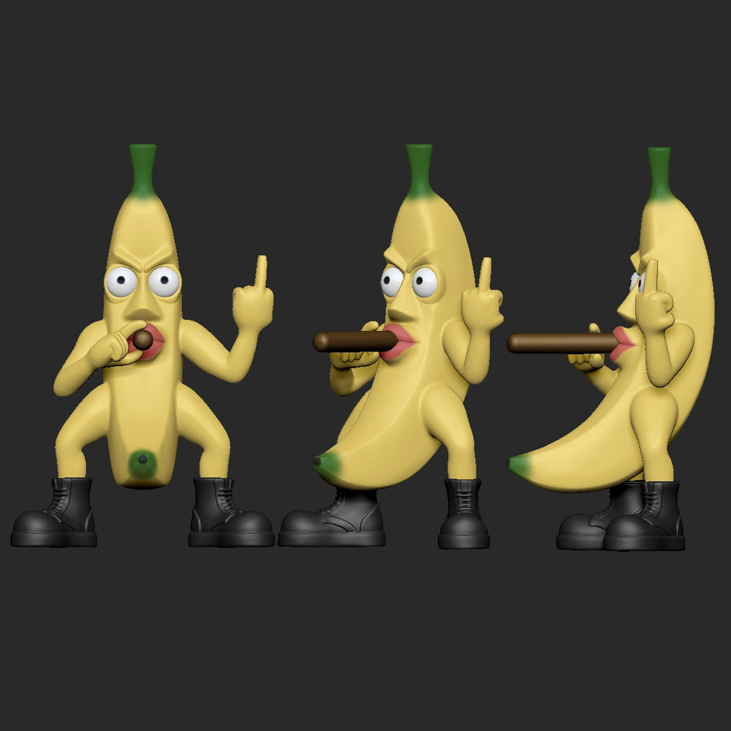 Funny Mr Banana 3D Print Model .c4d .max .obj .3ds .fbx .stl .blend 