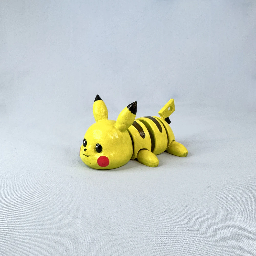 Pikachu Keychain Articulated-Flexi 3D Print Model .c4d .max .obj .3ds .fbx .stl .blend 