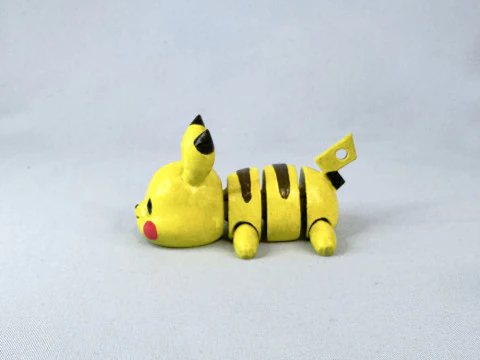 Pikachu Keychain Articulated-Flexi 3D Print Model