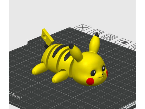 Pikachu Keychain Articulated-Flexi 3D Print Model