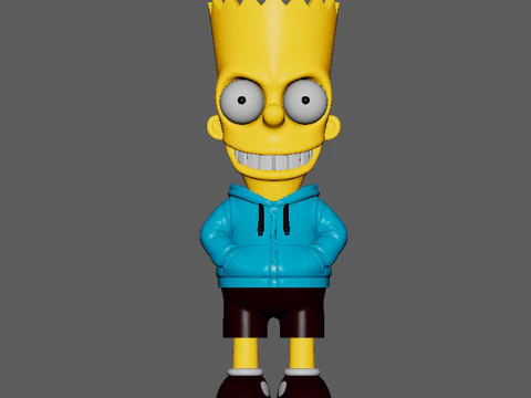 The Simpsons-Bart Simpson Multi-coloredmultiparts-3mf 3D Print Model