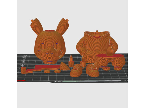 Urban Pikachu Multi-coloredMultipart - 3MF 3D Baskı Modeli