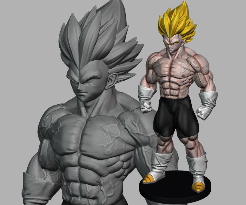 Super Vegeta 3D Print Model .c4d .max .obj .3ds .fbx .stl .blend 