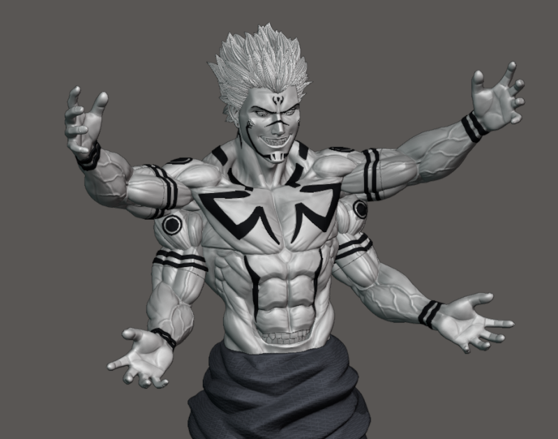 Ryomen Sukuna Full power - Jujutsu Kaisen 3D Print Model .c4d .max .obj .3ds .fbx .stl .blend 