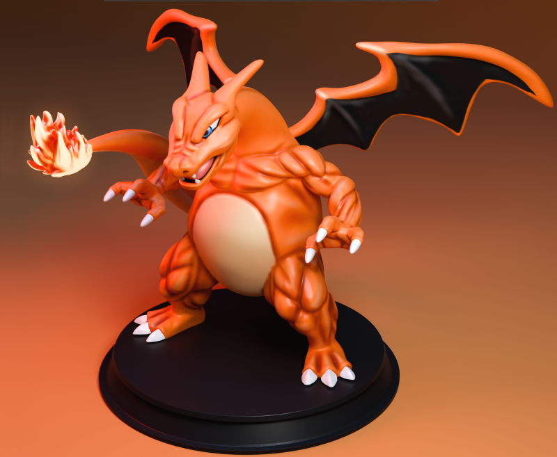 Pokemon Charizard - 3D print model 3D 프린트 모델 .c4d .max .obj .3ds .fbx .stl .blend 