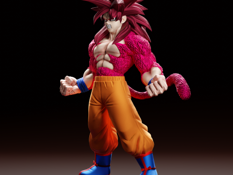 Goku Adult Super Saiyajin 4 - Dragon Ball Daima super saiyajin X Modello di stampa 3D