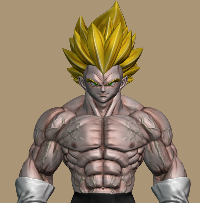 Super Vegeta 3D Print Model .c4d .max .obj .3ds .fbx .stl .blend