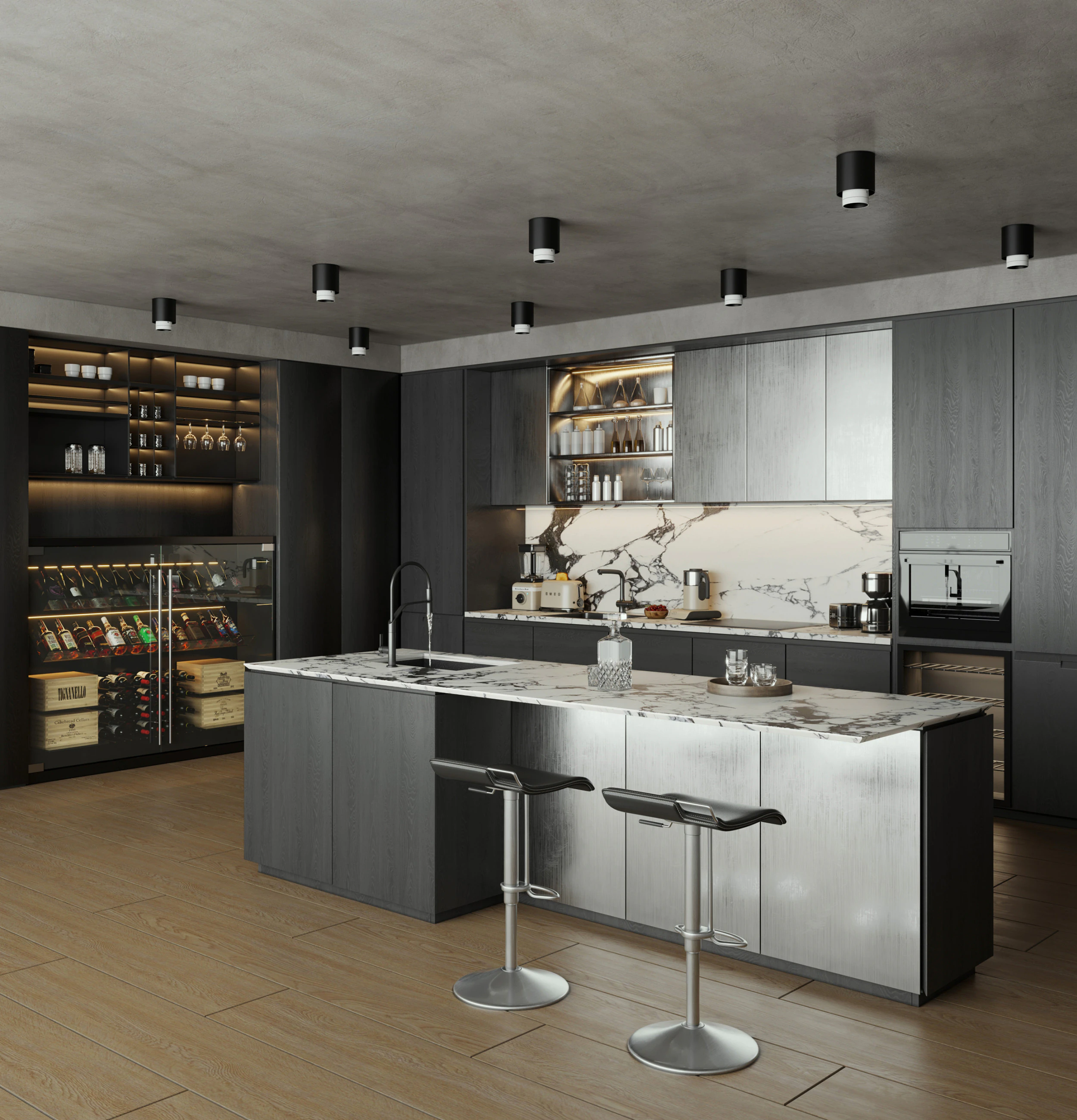Modern Kitchen14 3D Model .c4d .max .obj .3ds .fbx .stl .blend 