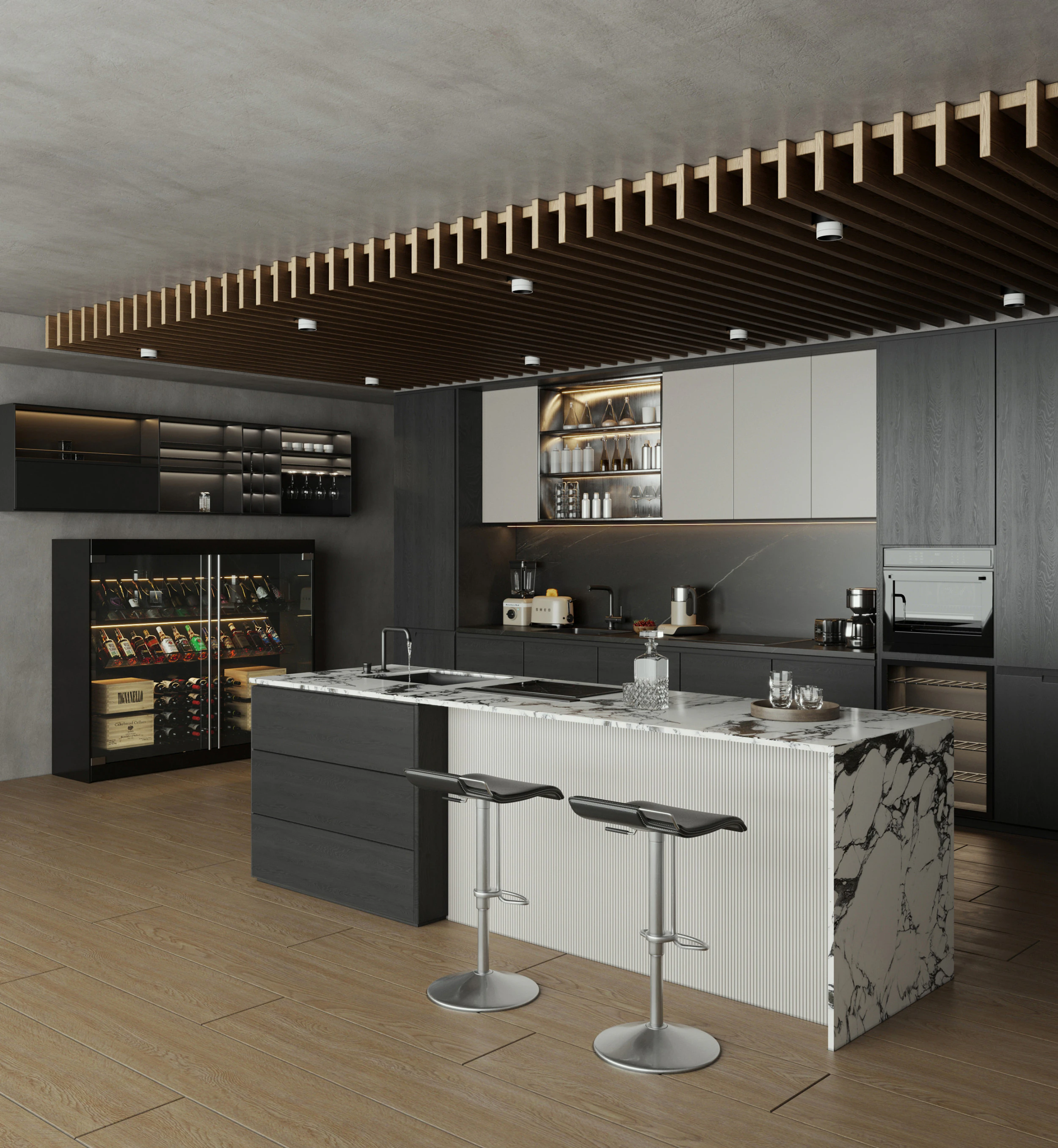 Modern Kitchen15 3D Model .c4d .max .obj .3ds .fbx .stl .blend 
