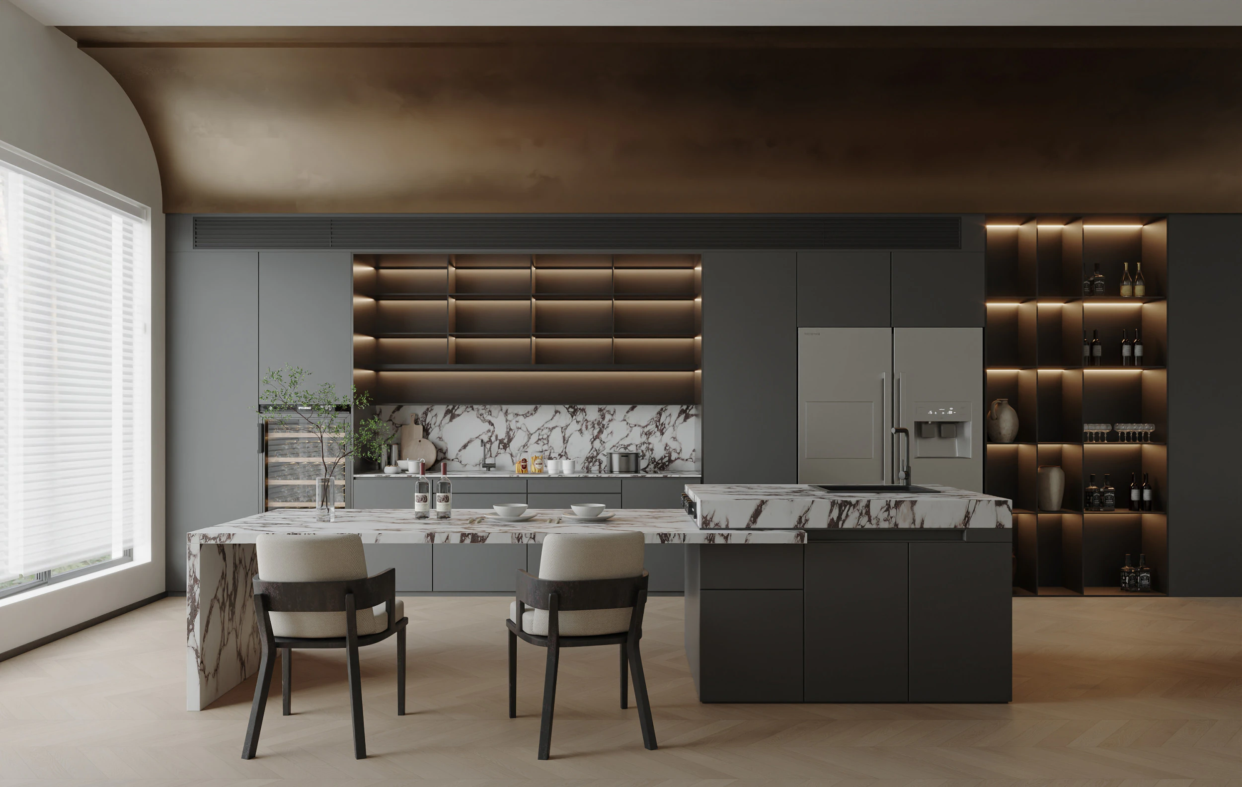 Modern Kitchen18 3D Model .c4d .max .obj .3ds .fbx .stl .blend 