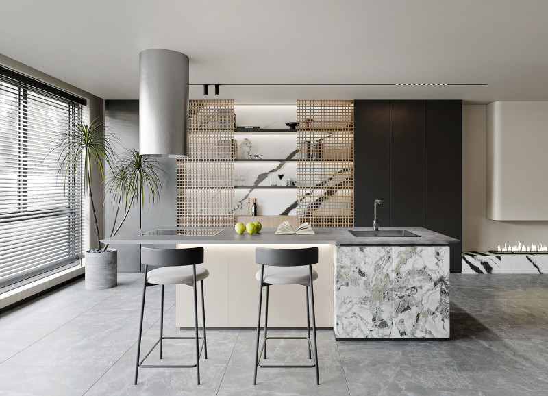 Modern Kitchen29 3D 模型 .c4d .max .obj .3ds .fbx .stl .blend