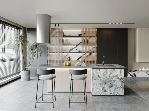 モダンキッチン29 3Dモデル